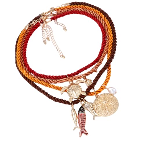 Obotsnoi Halskette mit Meerestier-Anhänger für empfindliche Haut, verstellbare Länge, Zincs-Legierung, Anhänger, Schmuck, Urlaubszubehör, vielseitig, inspirierte Halskette, Geschenk, Einheitsgröße von Obotsnoi