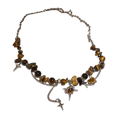 Obotsnoi Handgefertigte Halskette aus Edelstahl mit Sonnenanhänger aus Naturstein, stilvoll, verstellbar, Schlüsselbeinkette, Schmuckzubehör, widerstandsfähiger Schmuck, Einheitsgröße, Wie beschrieben Obotsnoi Handgefertigte Halskette aus Edelstahl mit Sonnenanhänger aus Naturstein, stilvoll, verstellbar, Schlüsselbeinkette, Schmuckzubehör, widerstandsfähiger Schmuck, Einheitsgröße, Wie beschrieben von Obotsnoi
