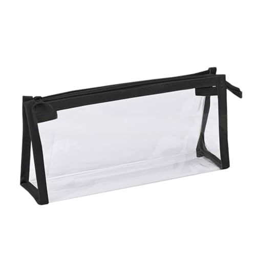 Obotsnoi Praktische Stifttasche, transparentes Etui, großes Fassungsvermögen, ästhetisches Make-up, Schule, Bürobedarf, praktisch, große Kapazität, transparent, ästhetisch, Schwarz von Obotsnoi