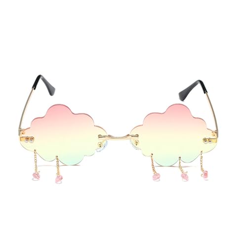 Obotsnoi Punk-Wolken und Quasten, Sonnenbrille, Trendsetter für Urlaubskleid, rahmenloser Rahmen, Rahmen-Sonnenbrille für Damen, Goldener Rahmen, Dreifach Obotsnoi Punk-Wolken und Quasten, Sonnenbrille, Trendsetter für Urlaubskleid, rahmenloser Rahmen, Rahmen-Sonnenbrille für Damen, Goldener Rahmen, Dreifach von Obotsnoi