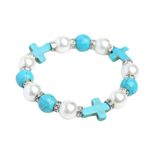 Obotsnoi Religiöse Kreuzung Armband Perlen Für Frauen Naturstein Elastizität Link Gebet Mädchen Hip Hop Perlen Armbänder Für Männer von Obotsnoi