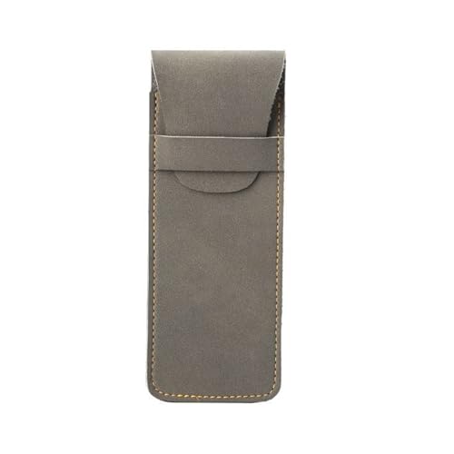 Obotsnoi Retro-Federmäppchen aus Leder, Stifteetui, Schule, Bürobedarf für Studenten, geräumige Aufbewahrung, einfache Retro-Organizer-Box, grau Obotsnoi Retro-Federmäppchen aus Leder, Stifteetui, Schule, Bürobedarf für Studenten, geräumige Aufbewahrung, einfache Retro-Organizer-Box, grau von Obotsnoi