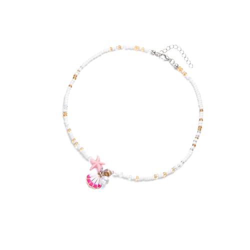 Obotsnoi Stilvolle Perlen-Halskette, Muschel-Anhänger, Halszubehör, Schlüsselbein-Legierung, Textur, geeignet für den täglichen Gebrauch, Einheitsgröße, Wie beschrieben, Wie beschrieben von Obotsnoi