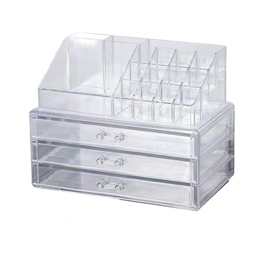 Obotsnoi Transparenter Acryl-Schmuck- und Make-up-Organizer für Damen-Accessoires, Aufbewahrungsbox für Badezimmer und Schminktisch-Arbeitsplatten von Obotsnoi