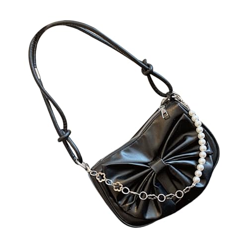 Obotsnoi Trendige Perlen Verschönerte Bögen Achselhalterung PU Leder Handtasche Mit Verstellbarem Riemen Für Frauen PU Handtasche von Obotsnoi