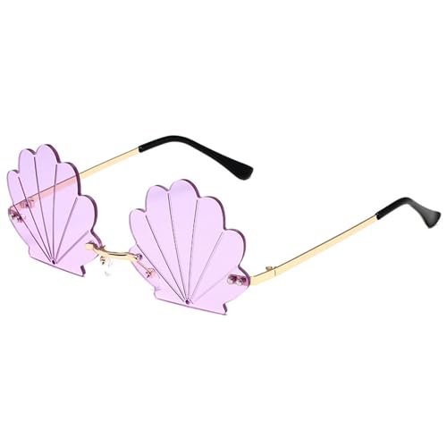 Obotsnoi Trendy Randless Shell Sonnenbrille Mit Metallbeinen Für Bequemes Wear Musikfestival Und Besondere Event Brille Party Sonnenbrille Obotsnoi Trendy Randless Shell Sonnenbrille Mit Metallbeinen Für Bequemes Wear Musikfestival Und Besondere Event Brille Party Sonnenbrille von Obotsnoi