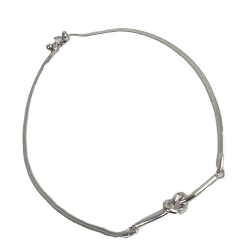 Obotsnoi Verstellbare Schlangenkette, Knoten-Halskette, Edelstahl, handgefertigt, für Herren und Damen, Schmuck, Geschenk, Unisex, passende Freundschaftskette von Obotsnoi