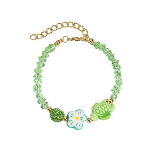 Obotsnoi Verstellbarer Keramik Und Schneckencharme Mit Kristallperlen Marineschmuck Für Frauen Mädchen Süßkristall Perlen Verstellbares Armband von Obotsnoi