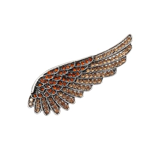 Stilvolle Gefiederte Brosche Mit Funkelnden Kristallen Schimmernden Strassstichstader Stecknadel Modekleidung Accessoire Für Frauen Rassonstones Engel Flügelschmuck von Obotsnoi