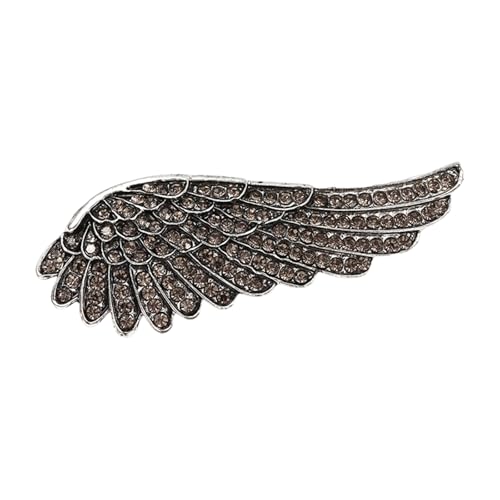 Stilvolle Gefiederte Brosche Mit Funkelnden Kristallen Schimmernden Strassstichstader Stecknadel Modekleidung Accessoire Für Frauen Rassonstones Engel Flügelschmuck von Obotsnoi