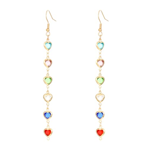 Stilvolle Long Dangle Ohrringe Schmuck Mit Einzigartigen Farbenfrohen Geometrischen Designs Und Synthetischen Zirkon Für Partys Und Daten Süße Designohrringe von Obotsnoi