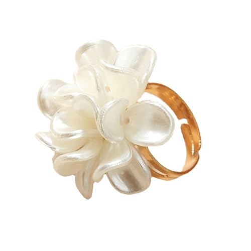 Stilvolle Statement-Ringe mit offenem Schaft, Kamelienform, Fingerzubehör, Modeschmuck, handgefertigtes Geschenk, übertriebene Blume von Obotsnoi