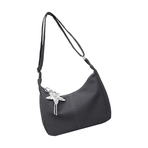 Stilvolle übergroße Messenger-Tasche aus Segeltuch, geräumiger Innenraum, bequeme Umhängetasche, geeignet für den täglichen Gebrauch, modische Messenger-Tasche aus Segeltuch, Schwarz , One Size von Obotsnoi