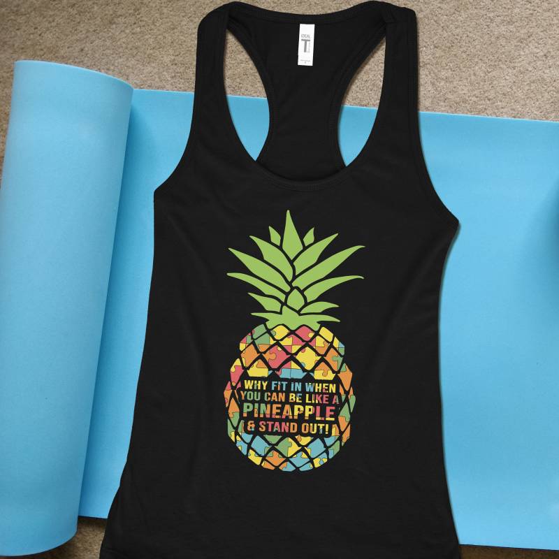 Ananas Autismus Awareness Tank Top Workout Shirt Für Frauen Autistic Support von ObsessedMerch