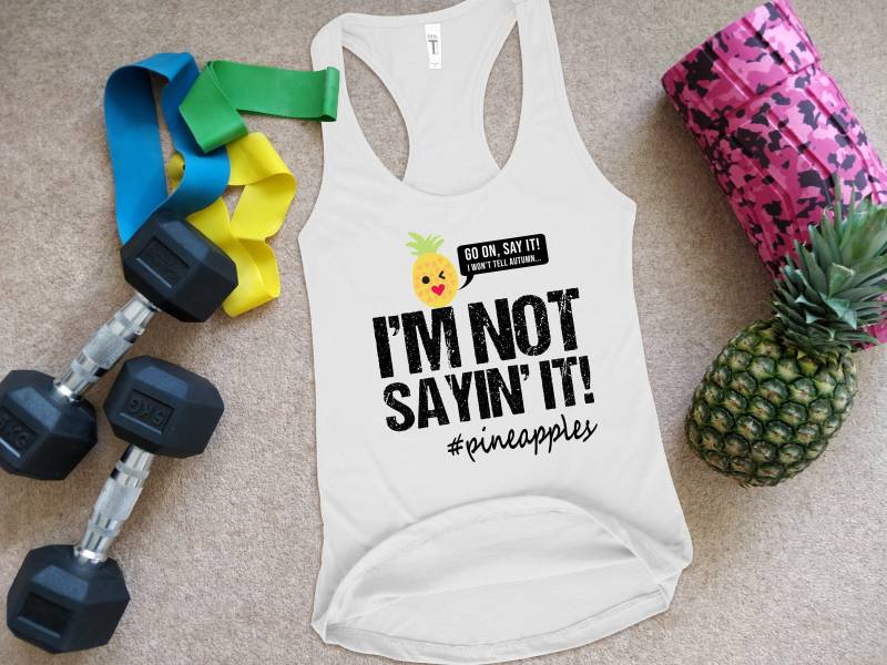 Ananas Emoji Shirt I'm Not Saying Damen Workout Tank Beachbody Coach Wear #obsessed #pineapples von ObsessedMerch