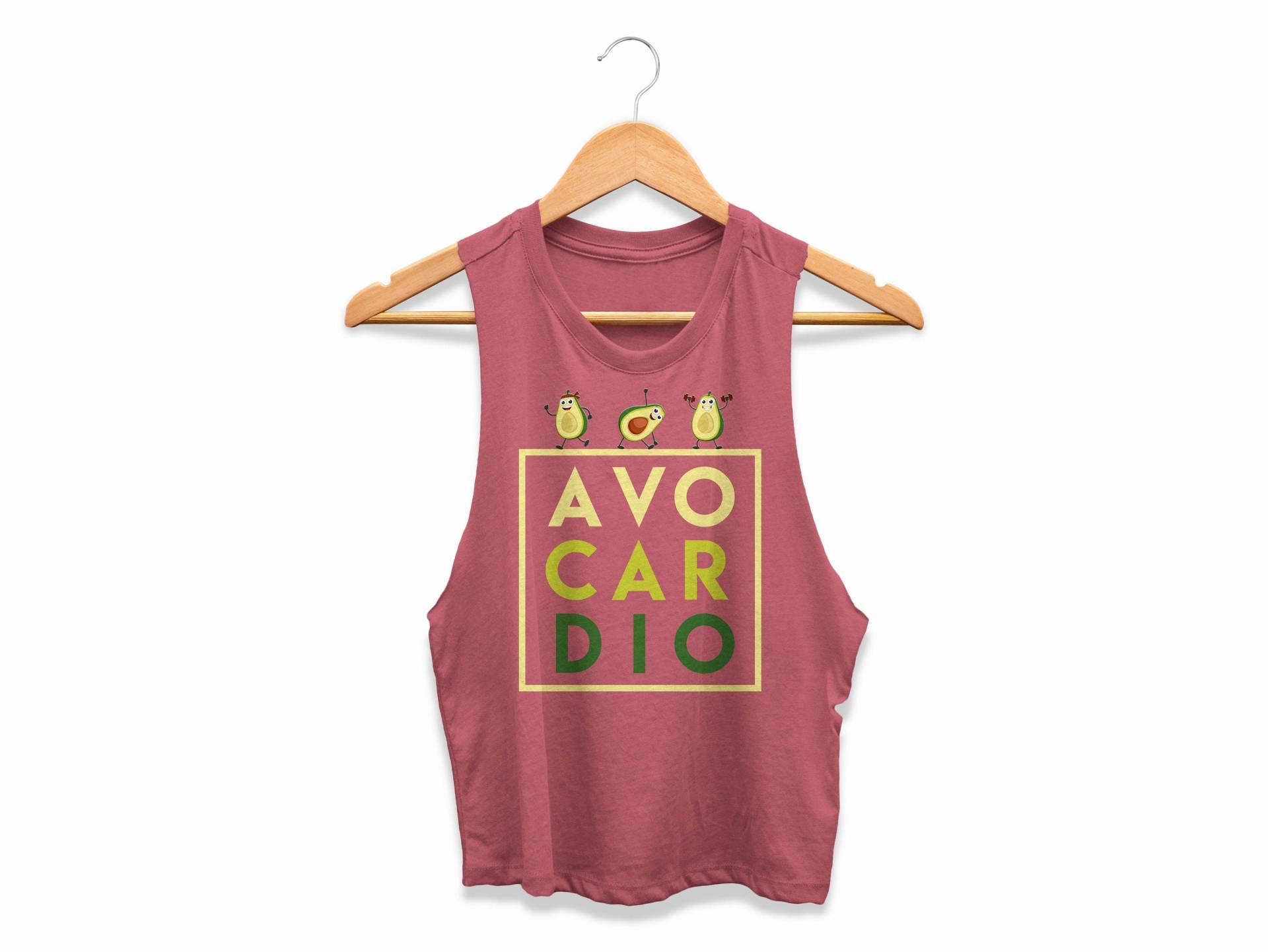 Avocardio Shirt Damen Lustige Avocado Cropped Racerback Tank Avacado Lover Crop Top Vegan Keto Geschenk von ObsessedMerch