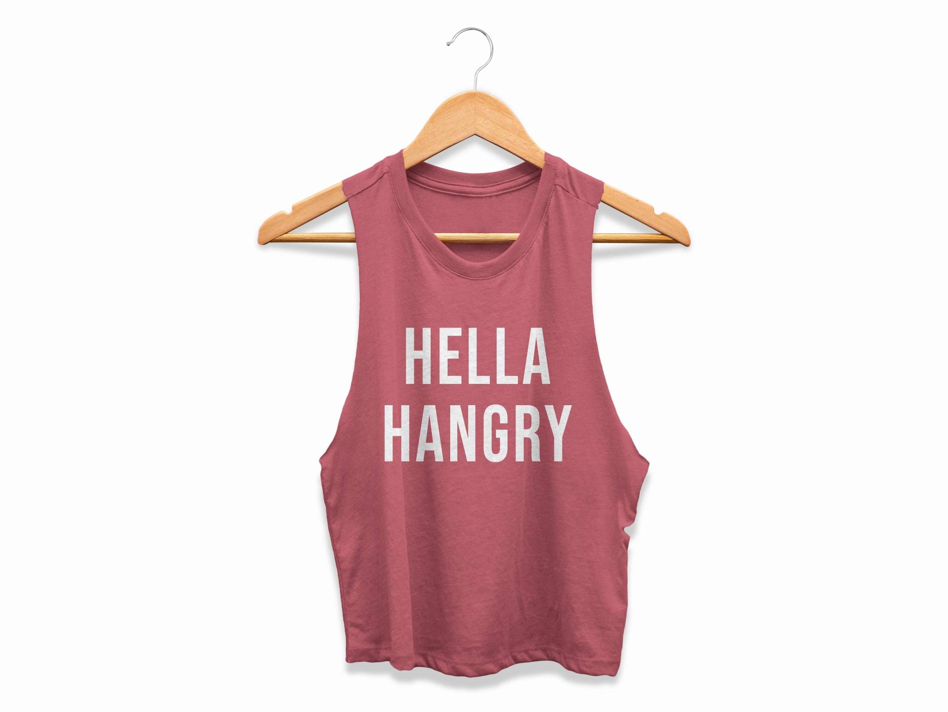 Hangry Shirt Damen Hella Crop Top Funny Always Hungry Mom Fitness Tank Workout Geschenk von ObsessedMerch