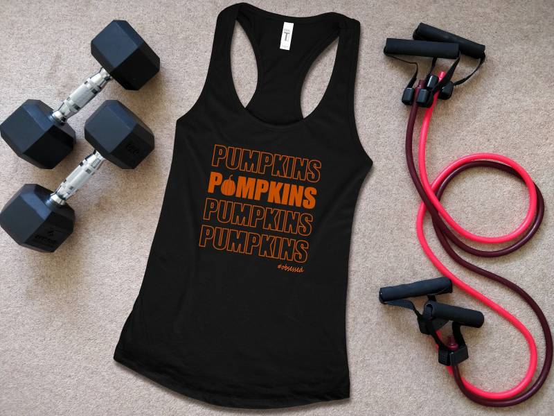 Kürbisse Workout Tank Herbst Und Halloween Fitness Shirt 80 Tage Stil Racerback #obsessed von ObsessedMerch