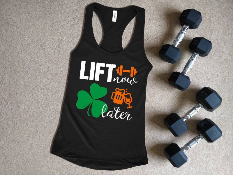 Lift Now Shamrock Später Damen St Patricks Day Tank Irish Paddys Workout Shirt Für Mädchen, Die Liften von ObsessedMerch