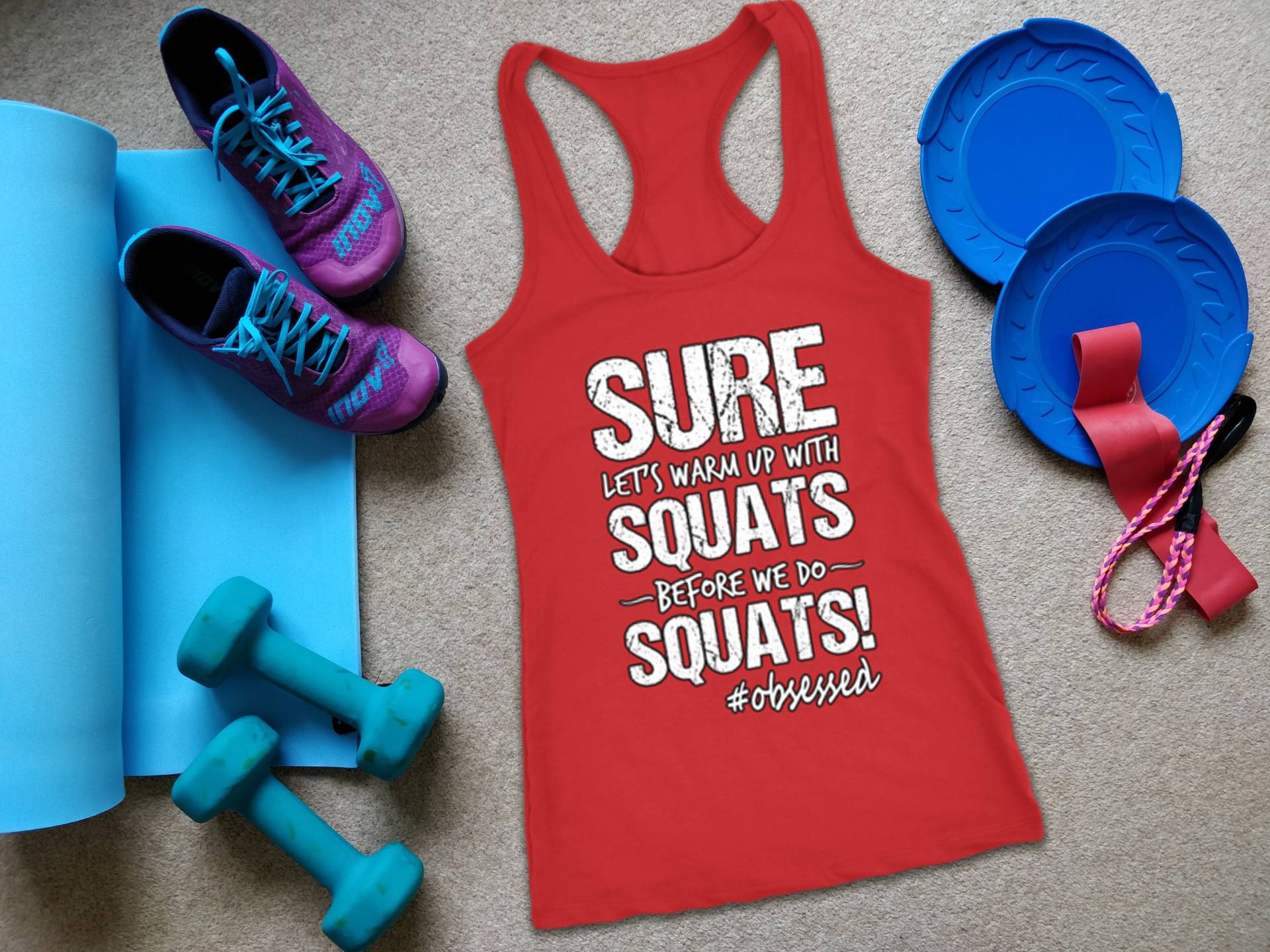 Lustiger Donald Stamper Spruch Workout Tank "Sure Let Es Warm Up With Squats Before We Do Squats" Bus Shirt Lustiger Donald Stamper Spruch Workout Tank "Sure Let Es Warm Up With Squats Before We Do Squats" Bus Shirt von ObsessedMerch
