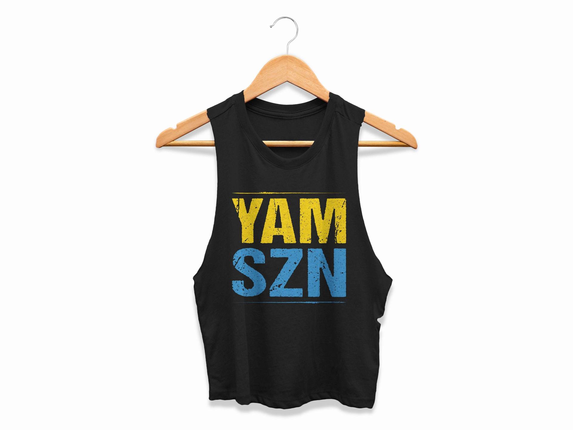 Yam Szn Crop Top Damen Es Ist Yam Saison Cropped Tank 6-45 Inspiriert Coach Challenge Group Shirt Geschenk | Gelb Blau Edition von ObsessedMerch