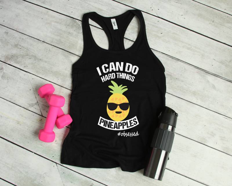 You/I Can Do Hard Things Tank Damen Sicheres Wort Ananas Emoji Shirt Coach Geschenk von ObsessedMerch