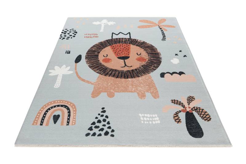 Obsession Kinderteppich "My Greta 626" rechteckig 6 mm Höhe Spielteppich, bedruckt, Fuchs Motiv, waschbar, Kinderzimmer von Obsession