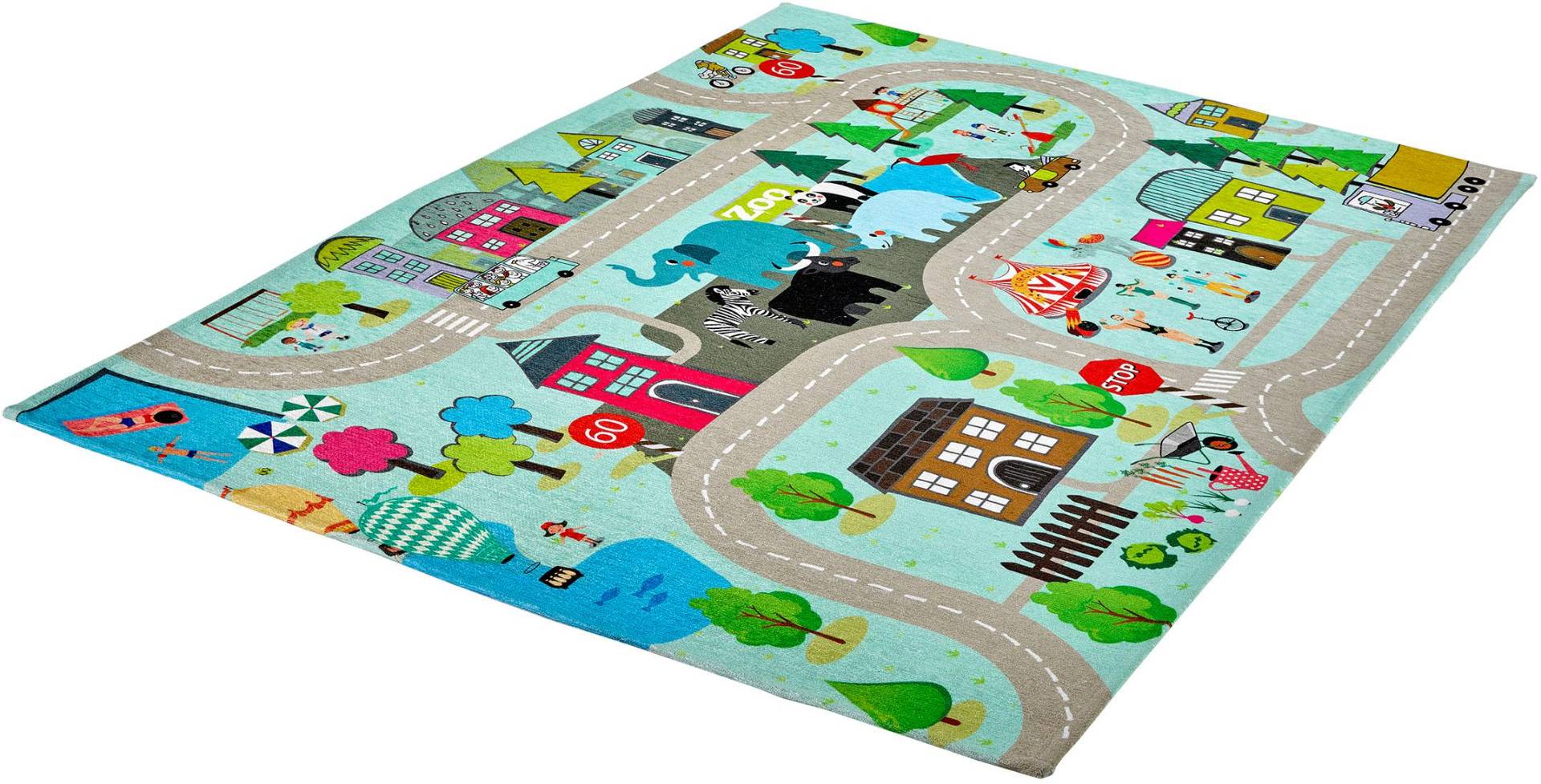 Obsession Kinderteppich "My Torino Kids 231" rechteckig 10 mm Höhe Flachgewebe, Straßen-Spiel-Teppich, Kinderzimmer von Obsession