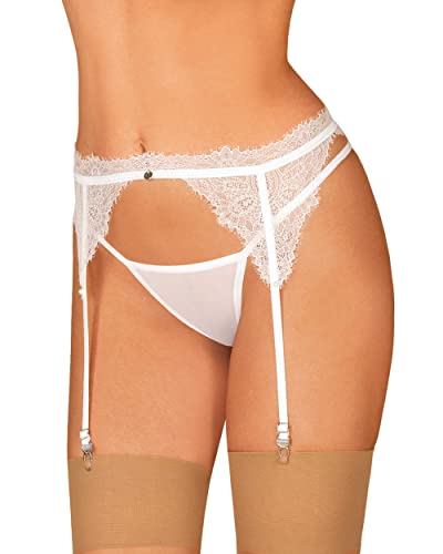 Obsessive Bianelle Garter Belt Sexy Strapsgürtel für Damen, Weiß, Gr. S - M von Obsessive