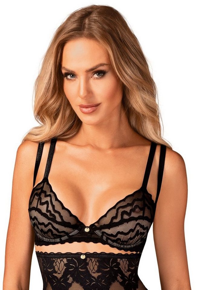 Obsessive Bügel-BH Bügel-BH Arienna schwarz transparent Doppel-Träger (einzeln, 1-tlg) von Obsessive