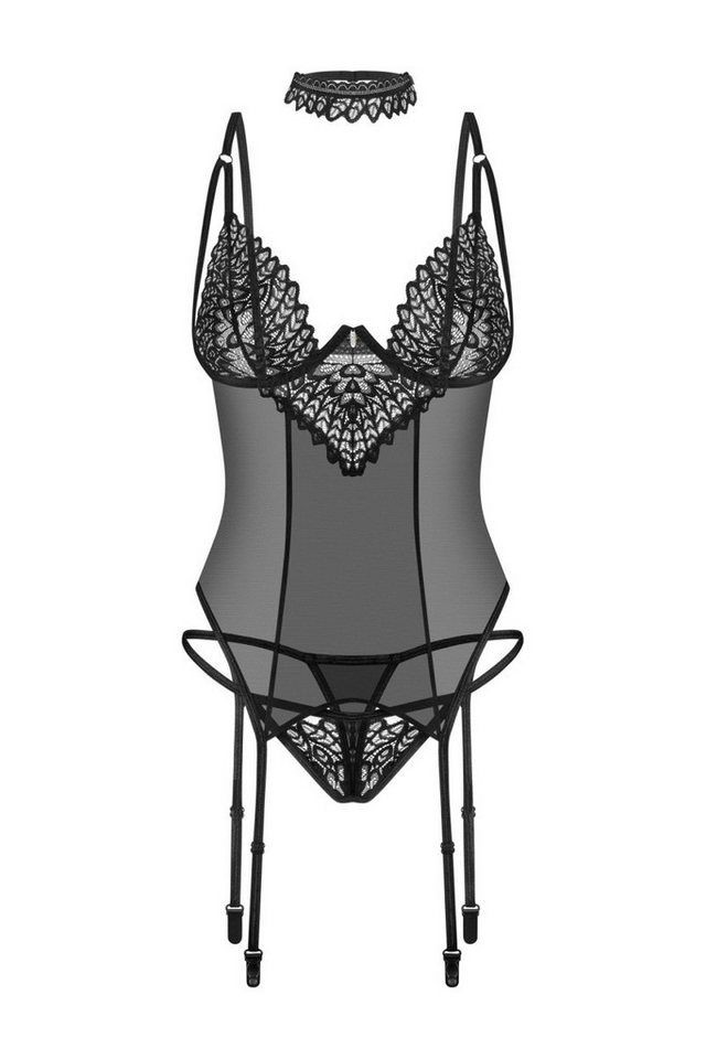 Obsessive Corsage Strapshemd in schwarz - XL/2XL Obsessive Corsage Strapshemd in schwarz - XL/2XL von Obsessive