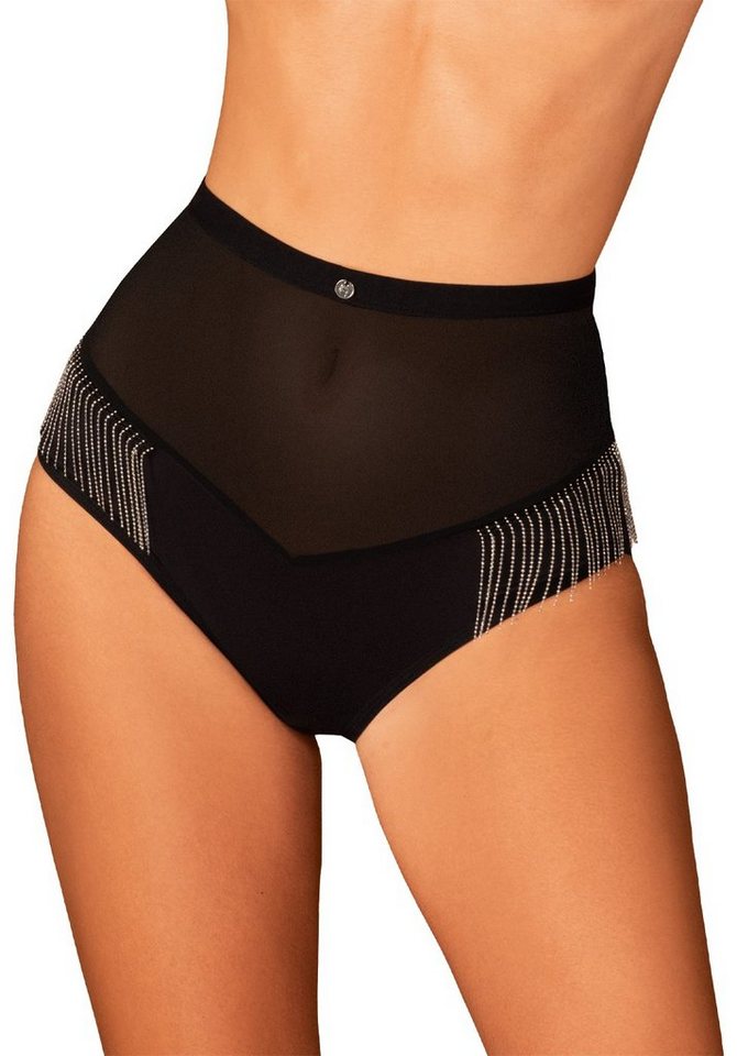 Obsessive High-Waist-Slip High Waist Slip mit Metall-Tasseln - schwarz (1-St) transparent von Obsessive