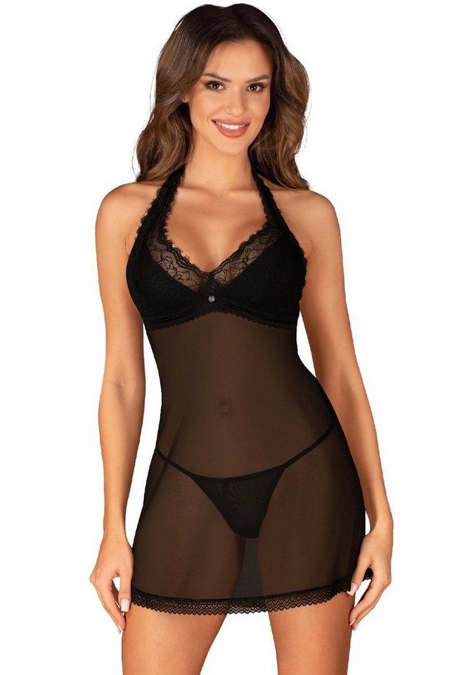 Obsessive Negligé Medilla transparentes Negligé mit String - schwarz (2-tlg) transparent von Obsessive