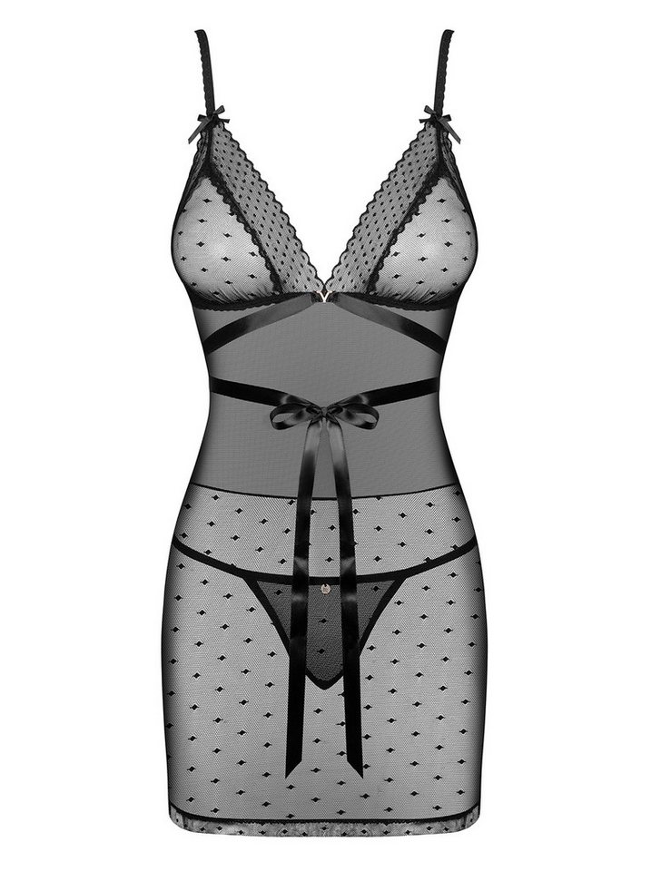 Obsessive Negligé Negligee in schwarz transparent mit String von Obsessive