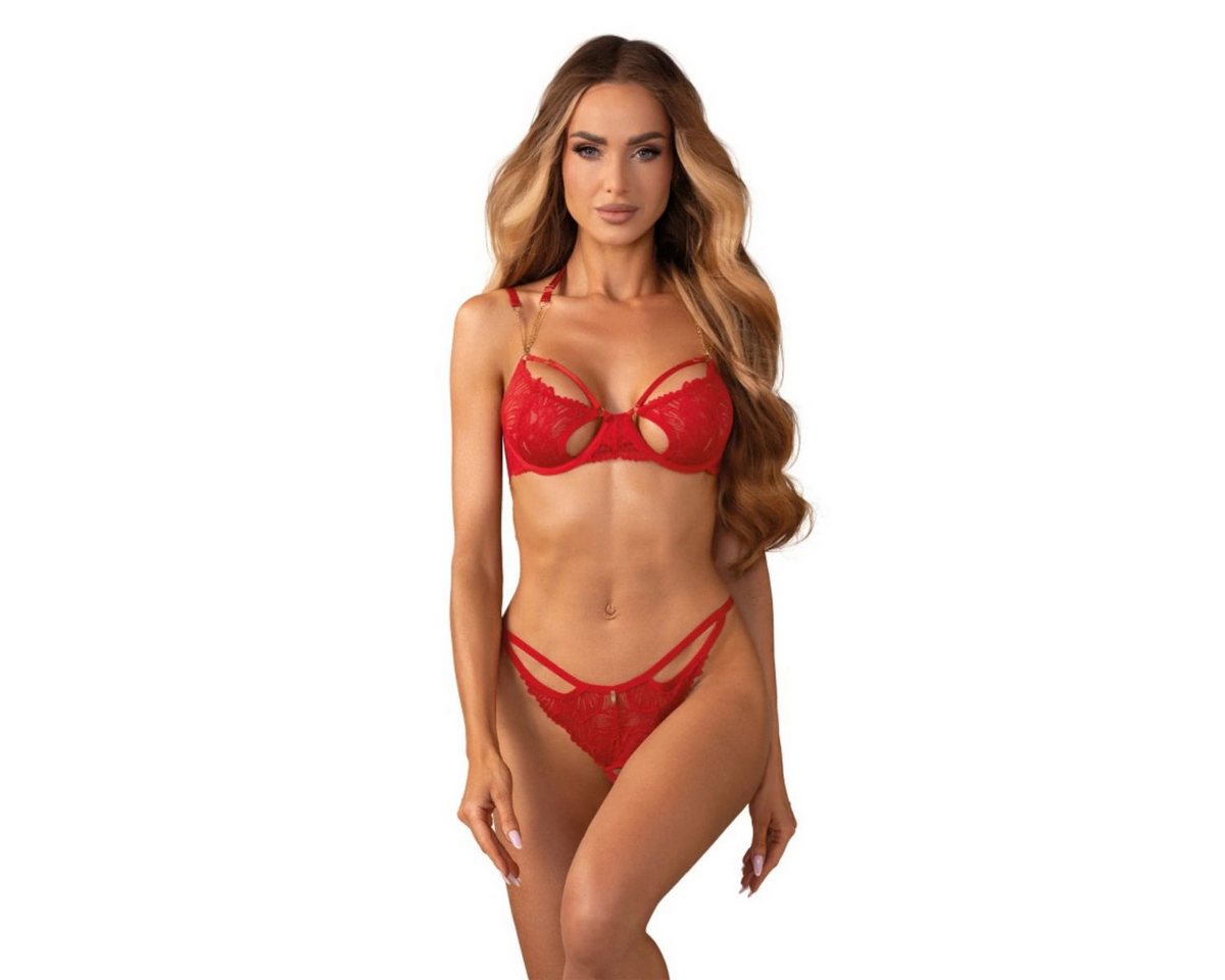 Obsessive Negligé Obsessive – Matildea 2-teiliges Offenes Set – Rot von Obsessive