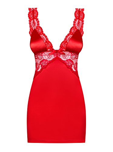 Obsessive Secred Chemise Nachthemd Mit String Für Damen, Größe S/M, Rot von Obsessive