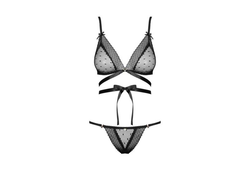 Obsessive Set: Bügelloser BH OB Bowessa 2pcs set black - (L/XL,S/M) von Obsessive