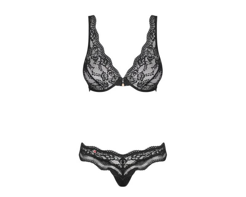 Obsessive Set: Fullcup-BH OB Luvae 2 pcs set black - (L/XL,S/M) von Obsessive