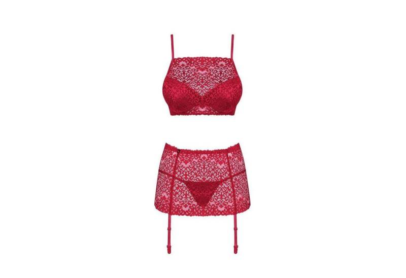 Obsessive Set: Schalen-BH OB Lividia 3pcs set red - (S/M) von Obsessive