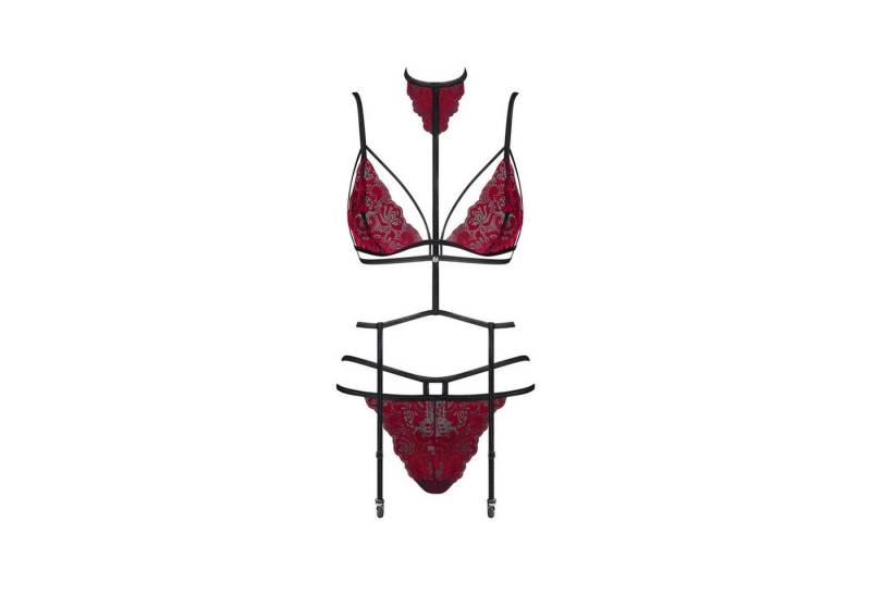 Obsessive Set: Schalen-BH OB Sugestina 3pcs set red - (L/XL) von Obsessive