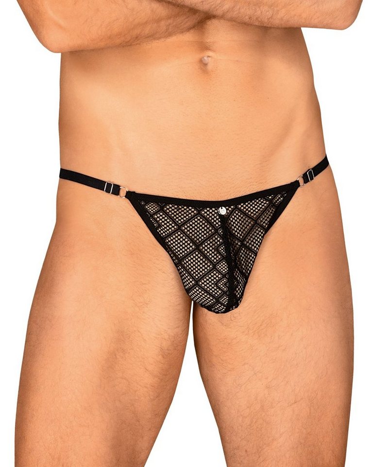 Obsessive Slip Männer String - schwarz (1-St) Netz-Muster von Obsessive