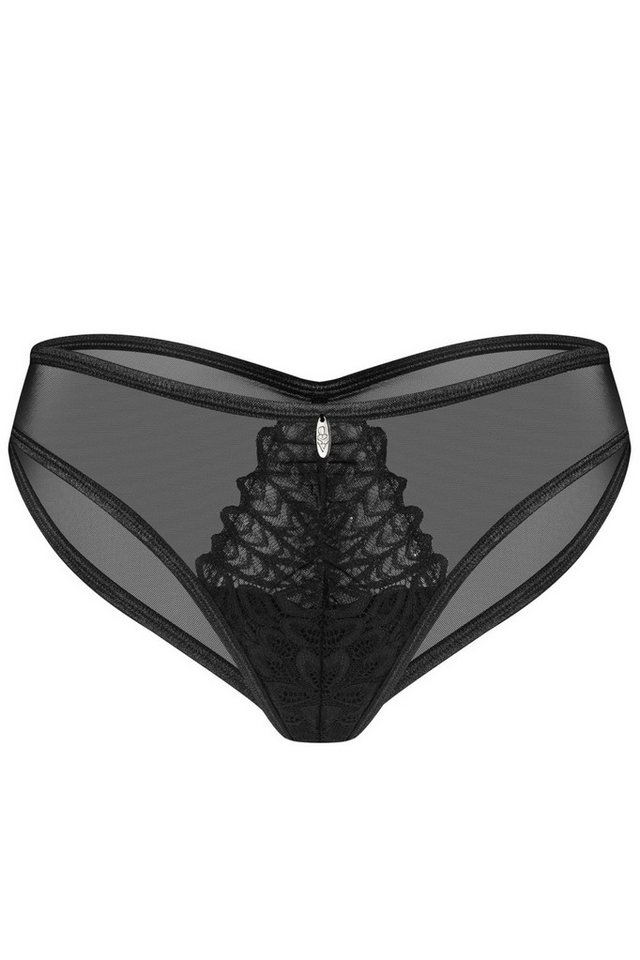 Obsessive Slip Transparenter Damen Dessous Slip schwarz aus Netzmaterial und Spitze P von Obsessive