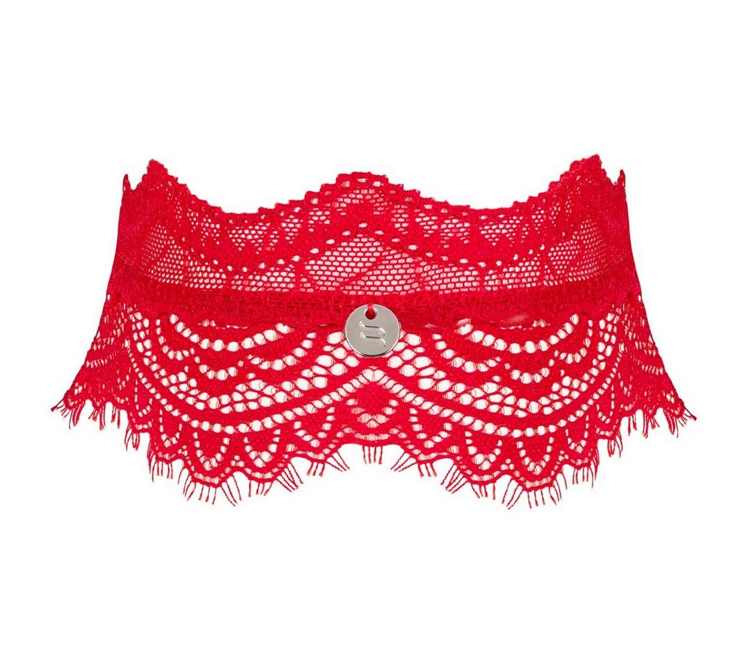 Obsessive Statementkette Spitzen-Halsband - rot von Obsessive