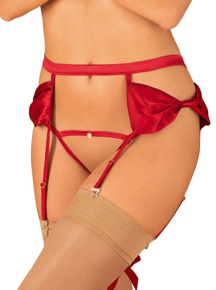 Obsessive Strapsgürtel Roter Dessous Reizwäsche Strapsgürtel Garter Belt mit Bändern und Stru von Obsessive