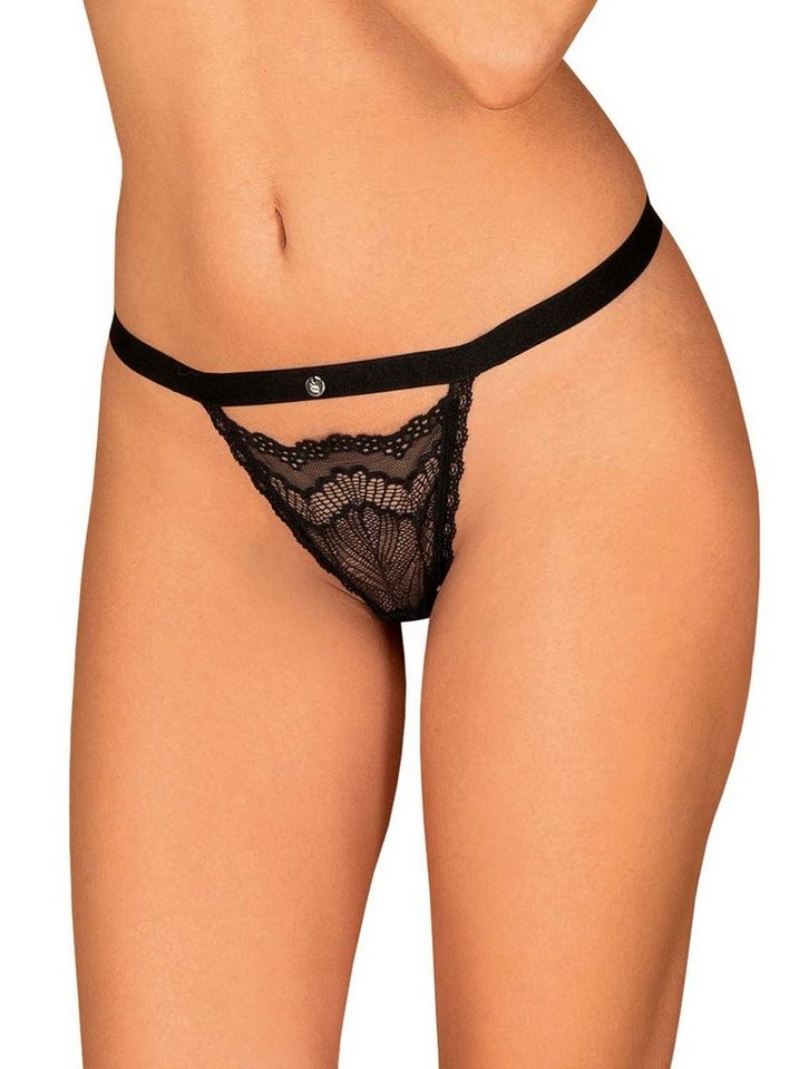 Obsessive String String Isabellia schwarz transparent elastisch (einzel, 1-St) von Obsessive