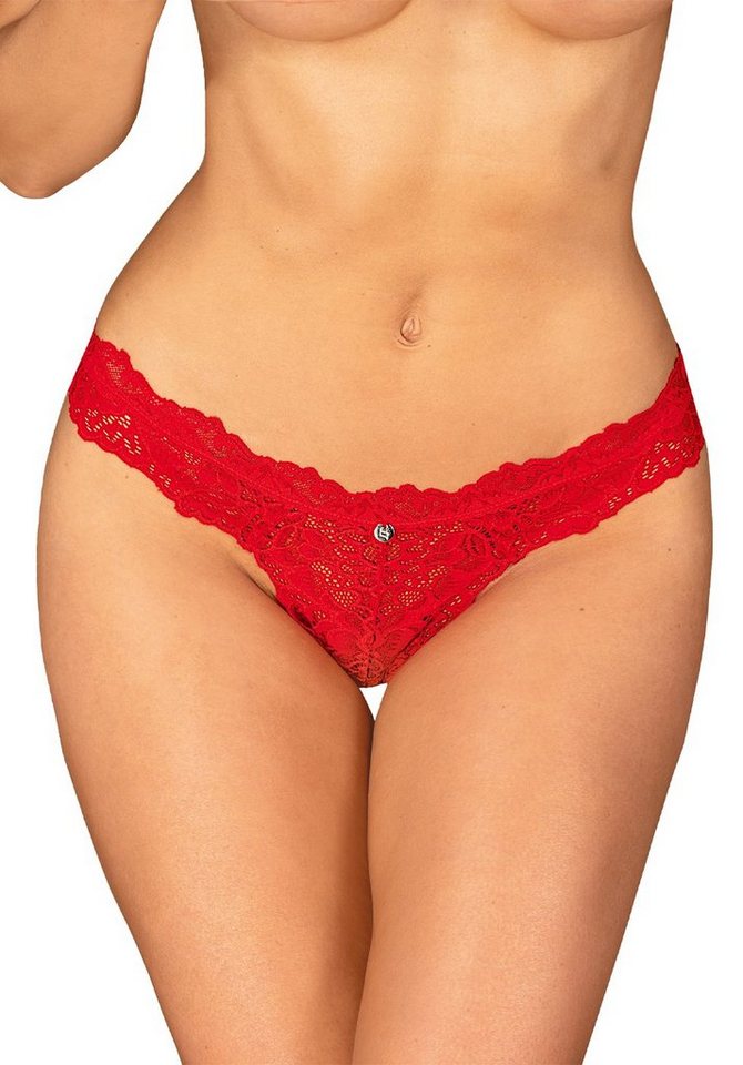Obsessive String String aus Spitze - rot (1-St) Zarte Spitze – sinnliches Finish von Obsessive