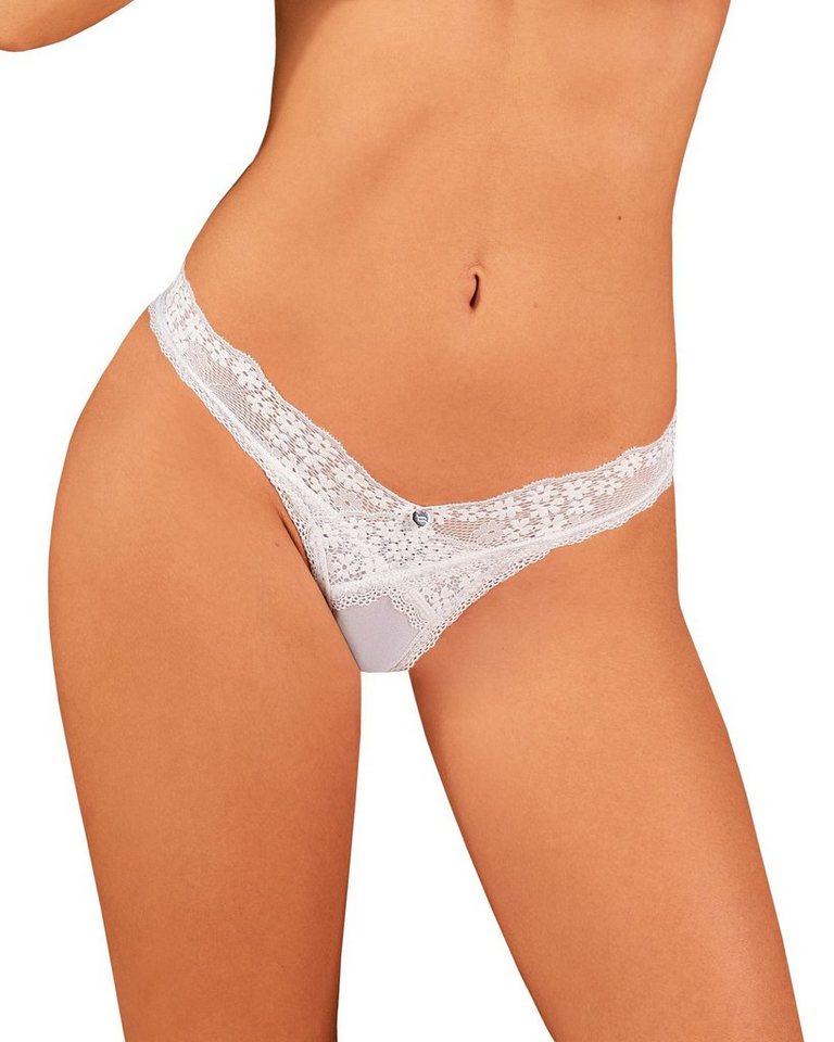 Obsessive String Thong Heavenlly weiß mit Spitze Blumenmuster Slip (einzel, 1-St) von Obsessive