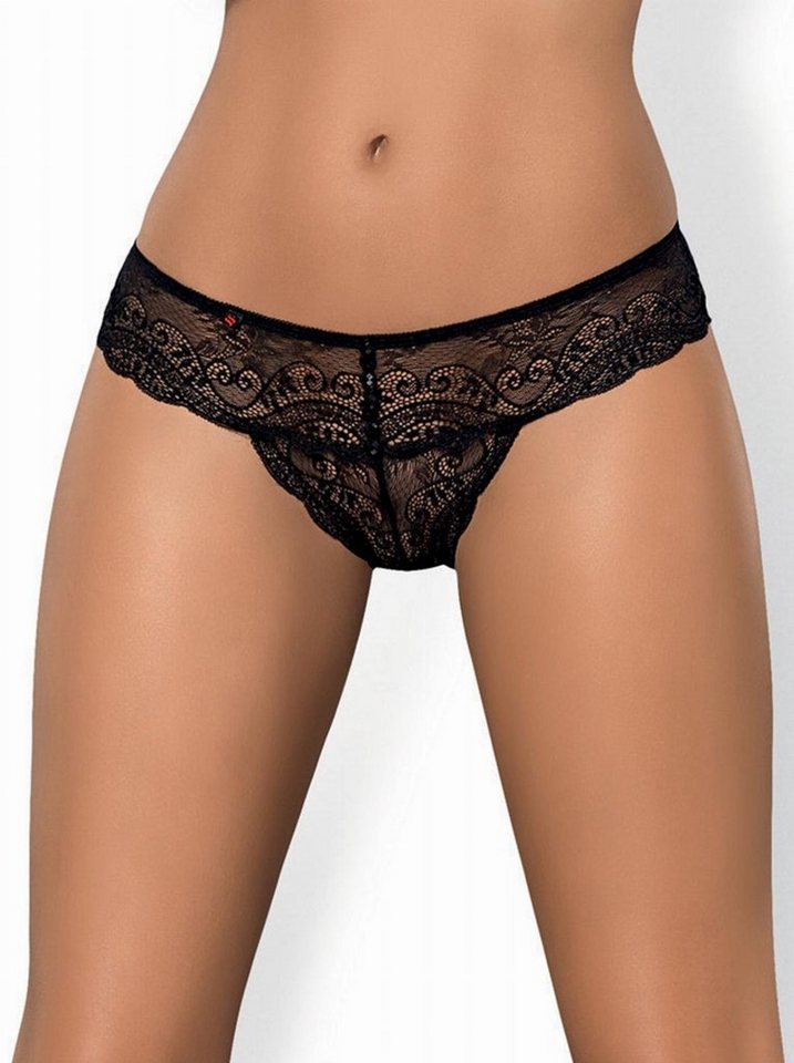 Obsessive Stringtanga Miamor String-Tanga mit Spitze transparent - schwarz (1-St) transparent von Obsessive