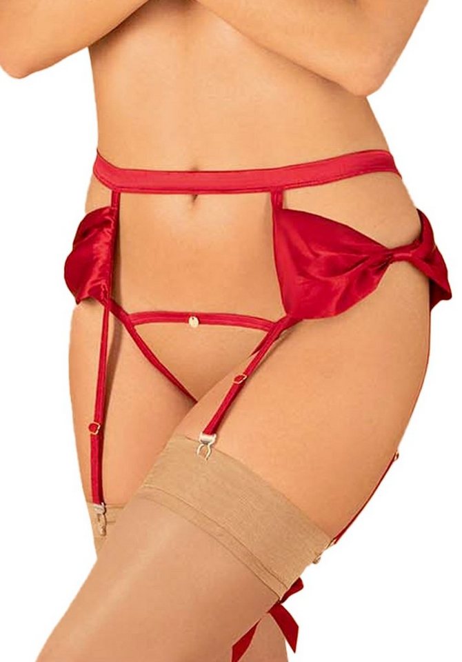 Obsessive Strumpfhalter Rubinesa Strumpfhalter mit Satin-Schleifen, rot von Obsessive