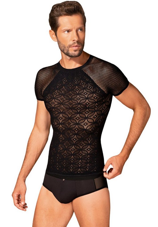 Obsessive T-Shirt Transparentes T-Shirt für Männer - schwarz (1-tlg) transparent von Obsessive